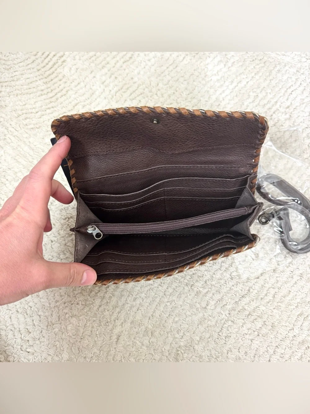 American Darling Cheetah Leopard Calf Hair Convertible Crossbody Wristlet Wallet